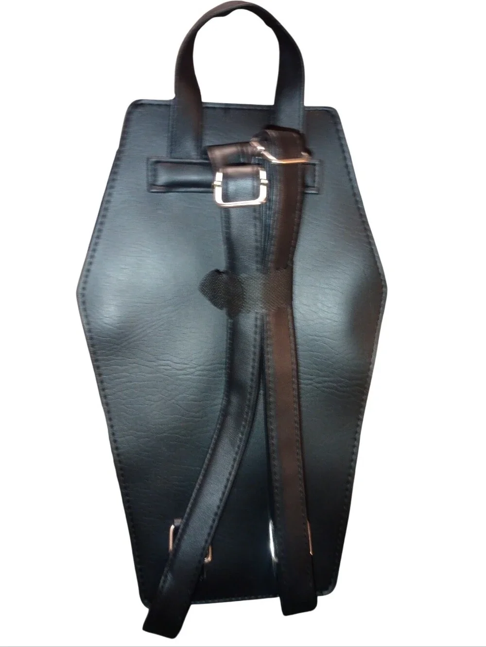 Spirit Coffin Black and Burgundy Quilted Coffin Crossbody Bag, NWT